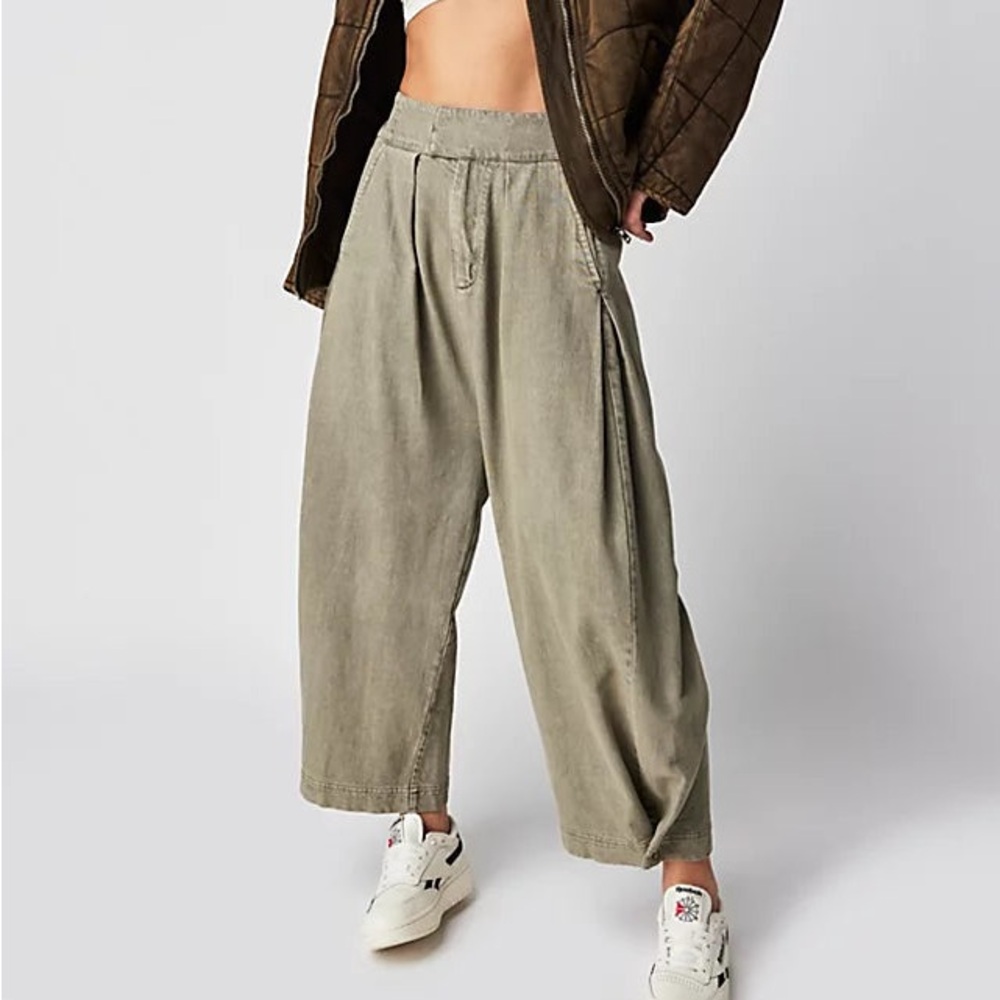 Free People Cool Harbor Wide Barrel Leg Pants